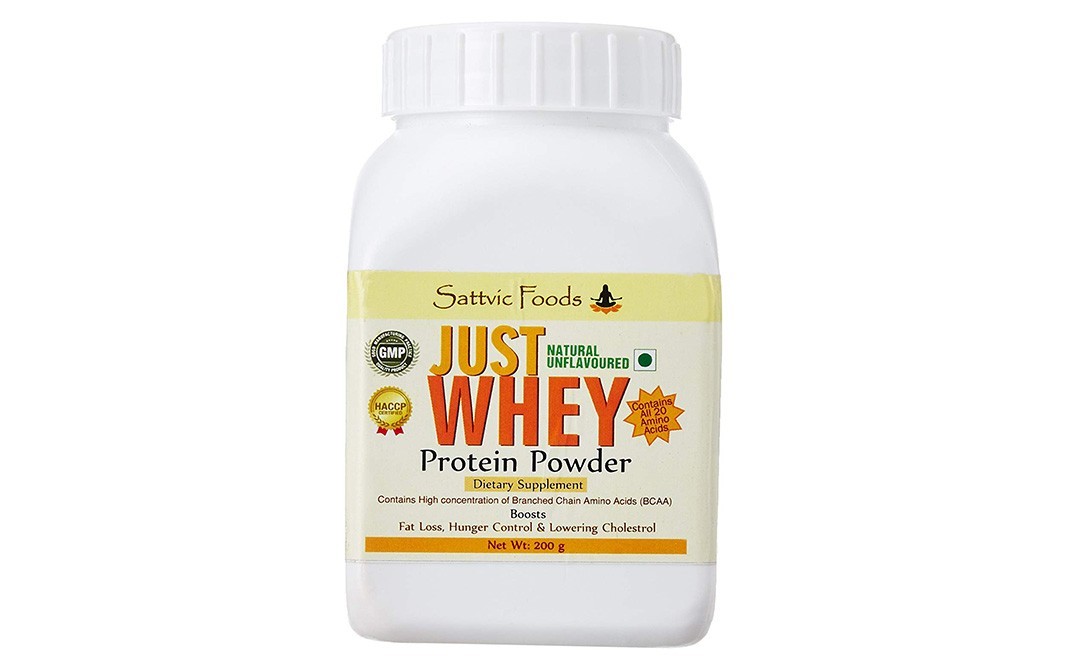 Sattvic foods Just Whey Protein Powder (Natural Unflavoured)   Plastic Jar  200 grams